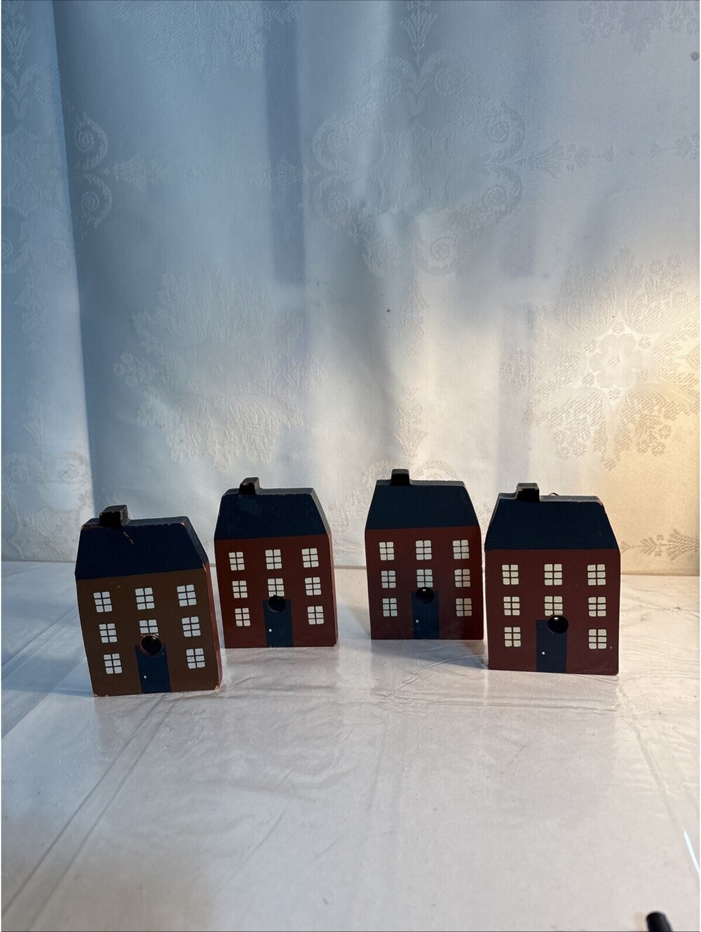 Vintage 4 piece Miniature HOUSE WALL DECOR SHELF SITTERS